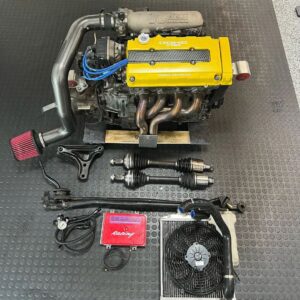 Complete JDM GSR Engine with EMI Transmission Honda B18C engine showcasing VTEC technology Low mileage JDM GSR engine imported from Japan Installation components included with JDM GSR engine package Performance upgrade for Honda Acura with JDM GSR engine