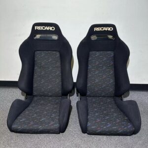 JDM Recaro SR3 Confetti Seat showcasing vibrant fabric design.