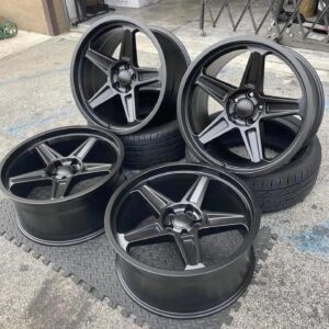 20-inch staggered Demon Wheels set enhancing muscle car performance