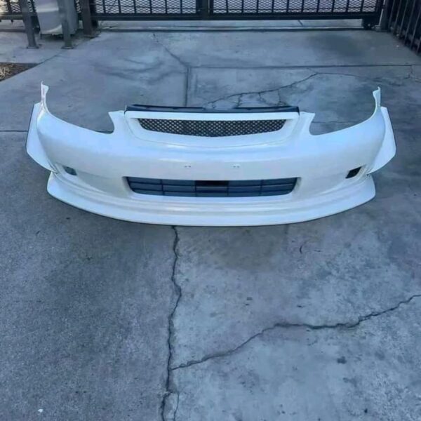 OEM Civic 99-00 Front Bumper with Lip Spoiler in Taffeta White